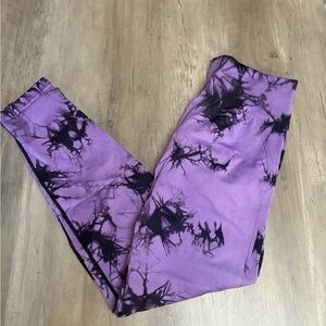 Purple Tie-Dye Workout Leggings